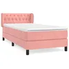 Image de vidaXL Lit Ã  sommier tapissier avec matelas Rose 90x190 cm Velours