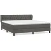Image de vidaXL Lit Ã  sommier tapissier et matelas Gris foncÃ© 180x200cm Velours