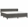 Image de vidaXL Lit Ã  sommier tapissier et matelas Gris foncÃ© 200x200cm Velours