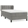 Image de Lit Ã  sommier tapissier et matelas Gris clair 80x200 cm Velours