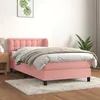 Image de vidaXL Lit Ã  sommier tapissier avec matelas Rose 90x190 cm Velours