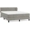 Image de vidaXL Lit Ã  sommier tapissier et matelas Gris clair 140x200cm Velours