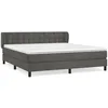 Image de vidaXL Lit Ã  sommier tapissier et matelas Gris foncÃ© 180x200cm Velours