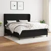 Image de vidaXL Lit Ã  sommier tapissier avec matelas Noir 160x200 cm Tissu