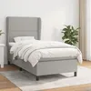 Image de vidaXL Sommier Ã  lattes de lit et matelas Gris clair 90x190 cm Tissu