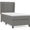 Image de vidaXL Lit Ã  sommier tapissier avec matelas Gris foncÃ© 90x200 cm Tissu