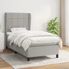 Image de VidaXL Lit Ã  sommier tapissier avec matelas Gris clair 100x200cm Tissu - ModÃ¨le 3127941