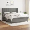 Image de vidaXL Lit Ã  sommier tapissier avec matelas Gris foncÃ© 160x200cm Tissu
