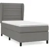 Image de Lit Ã  sommier tapissier avec matelas Gris foncÃ© 80x200 cm Tissu