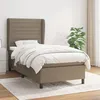 Image de vidaXL Lit Ã  sommier tapissier avec matelas Taupe 90x200 cm Tissu