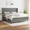 Image de VidaXL Lit Ã  sommier tapissier avec matelas Gris foncÃ© 180x200cm Tissu - ModÃ¨le 3128062
