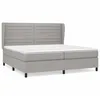 Image de Lit Ã  sommier tapissier avec matelas Gris clair 200x200cm Tissu