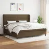 Image de 3128072 vidaXL Lit Ã  sommier tapissier avec matelas Marron foncÃ© 200x200 cm