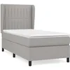 Image de Lit Ã  sommier tapissier avec matelas Gris clair 80x200 cm Tissu