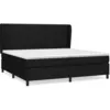 Image de Lit Ã  sommier tapissier avec matelas Noir 200x200 cm Tissu