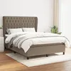 Image de vidaXL Lit Ã  sommier tapissier avec matelas Taupe 140x200 cm Tissu
