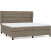 Image de Lit Ã  sommier tapissier avec matelas Taupe 200x200 cm Tissu