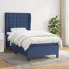Image de 3128259 vidaXL Lit Ã  sommier tapissier avec matelas Bleu 90x200 cm Tissu