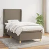 Image de vidaXL Lit Ã  sommier tapissier avec matelas Taupe 90x190 cm Tissu