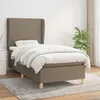 Image de 3128337 vidaXL Lit Ã  sommier tapissier avec matelas Taupe 90x200 cm Tissu