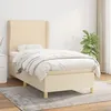 Image de 3128338 vidaXL Lit Ã  sommier tapissier avec matelas CrÃ¨me 90x200 cm Tissu
