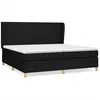 Image de Lit Ã  sommier tapissier avec matelas Noir 200x200 cm Tissu