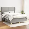 Image de 3128445 vidaXL Lit Ã  sommier tapissier avec matelas Gris clair 140x200cm Tissu