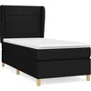 Image de vidaXL Lit Ã  sommier tapissier avec matelas Noir 90x190 cm Tissu