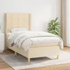 Image de 3128506 vidaXL Lit Ã  sommier tapissier avec matelas CrÃ¨me 100x200 cm Tissu