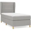 Image de vidaXL Lit Ã  sommier tapissier avec matelas Gris clair 80x200 cm Tissu