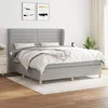 Image de 3128621 vidaXL Lit Ã  sommier tapissier avec matelas Gris clair 180x200cm Tissu