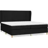 Image de Lit Ã  sommier tapissier avec matelas Noir 200x200 cm Tissu