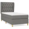 Image de vidaXL Lit Ã  sommier tapissier avec matelas Gris foncÃ© 80x200 cm Tissu