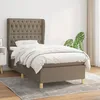 Image de 3128737 vidaXL Lit Ã  sommier tapissier avec matelas Taupe 90x200 cm Tissu