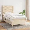 Image de VidaXL Lit Ã  sommier tapissier avec matelas CrÃ¨me 90x200 cm Tissu - ModÃ¨le 3128738