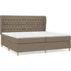 Image de Lit Ã  sommier tapissier avec matelas Taupe 200x200 cm Tissu