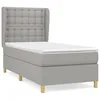 Image de vidaXL Lit Ã  sommier tapissier avec matelas Gris clair 100x200cm Tissu