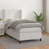 Image de vidaXL Lit Ã  sommier tapissier avec matelas Blanc 80x200 cm Similicuir