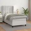 Image de vidaXL Lit Ã  sommier tapissier avec matelas Blanc 90x200 cm Similicuir