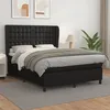 Image de vidaXL Lit Ã  sommier tapissier avec matelas Noir 140x190 cm Similicuir