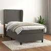 Image de 3129136 vidaXL Lit Ã  sommier tapissier avec matelas Gris foncÃ© 100x200 cm