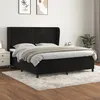 Image de Vidaxl Lit Ã  Sommier Tapissier Avec Matelas Noir 180x200 Cm Velours