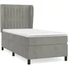 Image de Vidaxl Lit Ã  Sommier Tapissier Et Matelas Gris Clair 80x200 Cm Velours