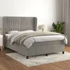 Image de vidaXL Lit Ã  sommier tapissier et matelas Gris clair 140x190cm Velours
