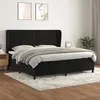Image de vidaXL Lit Ã  sommier tapissier et matelas Noir 200x200 cm Velours