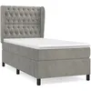 Image de vidaXL Lit Ã  sommier tapissier et matelas Gris clair 90x200 cm Velours
