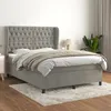 Image de vidaXL Lit Ã  sommier tapissier et matelas Gris clair 140x200cm Velours