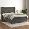 Image de vidaXL Lit Ã  sommier tapissier et matelas Gris foncÃ© 140x200cm Velours