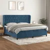 Image de vidaXL Lit Â¿Â¿ sommier tapissier et matelas Bleu foncÂ¿Â¿ 200x200cm Velours