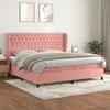 Image de Vidaxl Lit Ã  Sommier Tapissier Avec Matelas Rose 200x200 Cm Velours